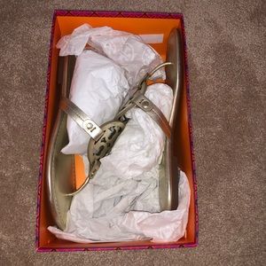 Tory Burch Miller Metallic Leather Sandal